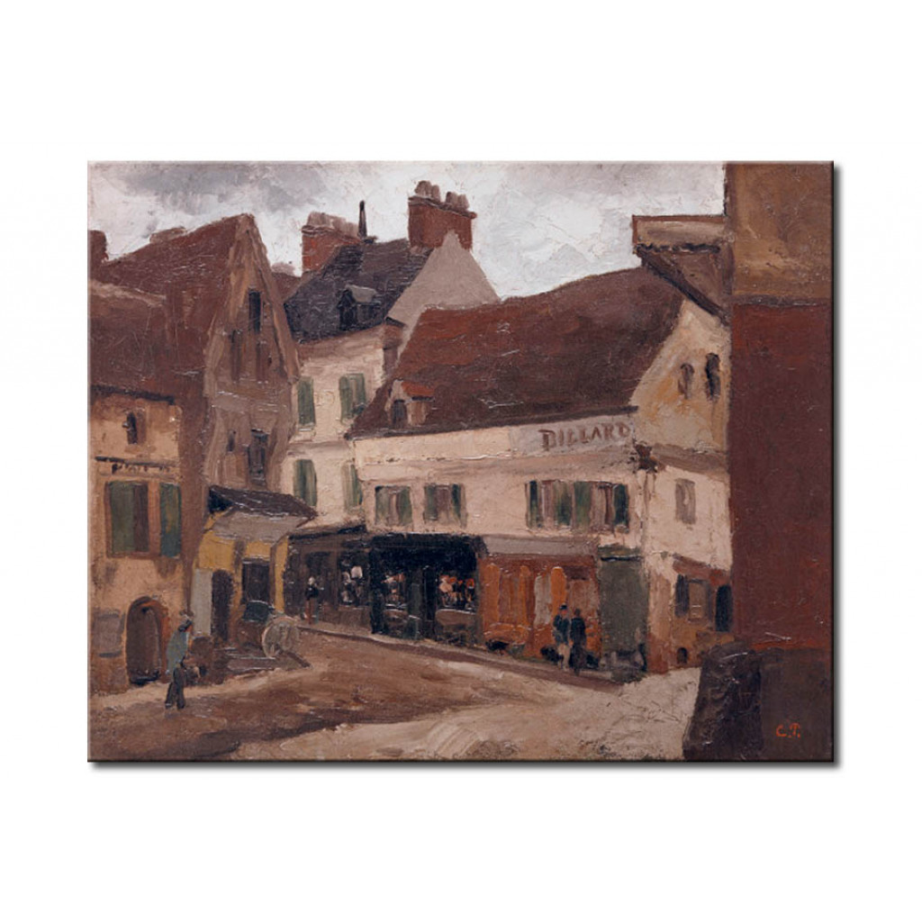 Schilderij  Camille Pissarro: Platz In La Roche-Guyon