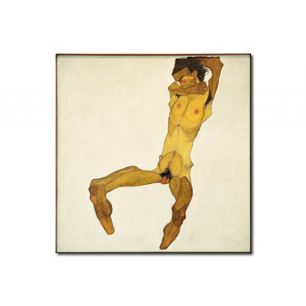 Schilderij  Egon Schiele: Sitzender Männerakt