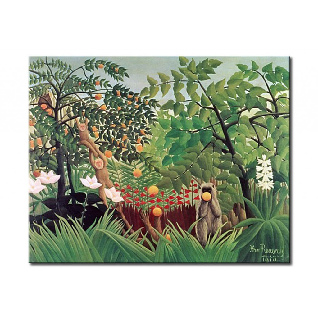 Schilderij  Henri Rousseau: Exotic Landscape