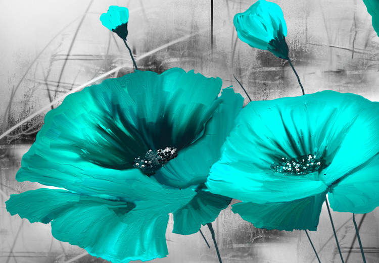 Målning Emerald Poppies (1 Part) Narrow 123431 additionalImage 5