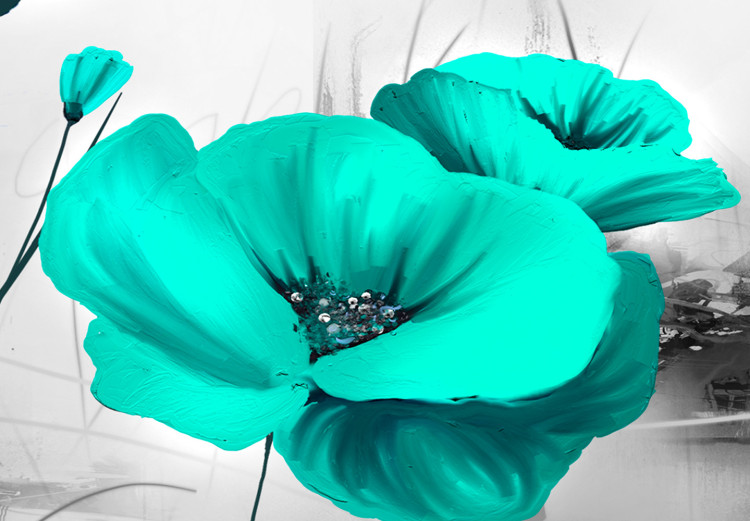Målning Emerald Poppies (1 Part) Narrow 123431 additionalImage 4