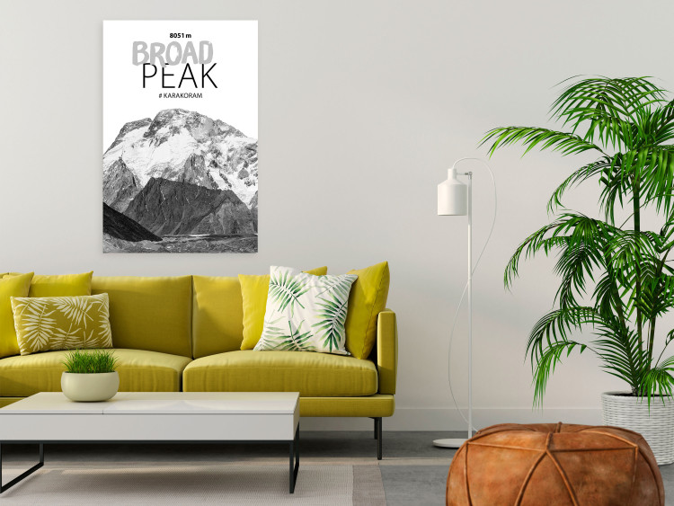 Canvas Print Peak of Broad Peak - photo with the mountain and English inscription 123731 additionalImage 3