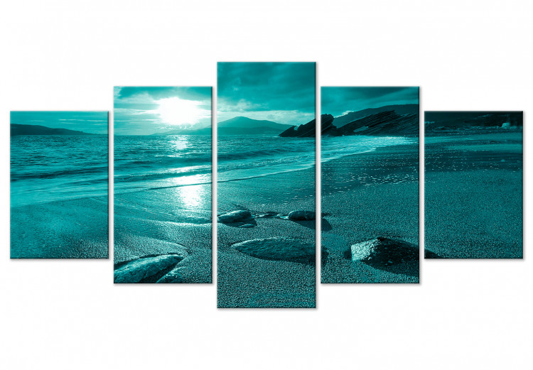 Cuadro en lienzo Enchanted Ocean (5 Parts) Wide Turquoise