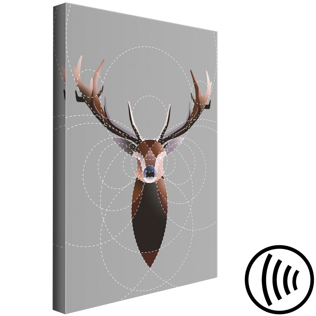 Schilderij  Abstract: Deer In Circles (1 Part) Vertical