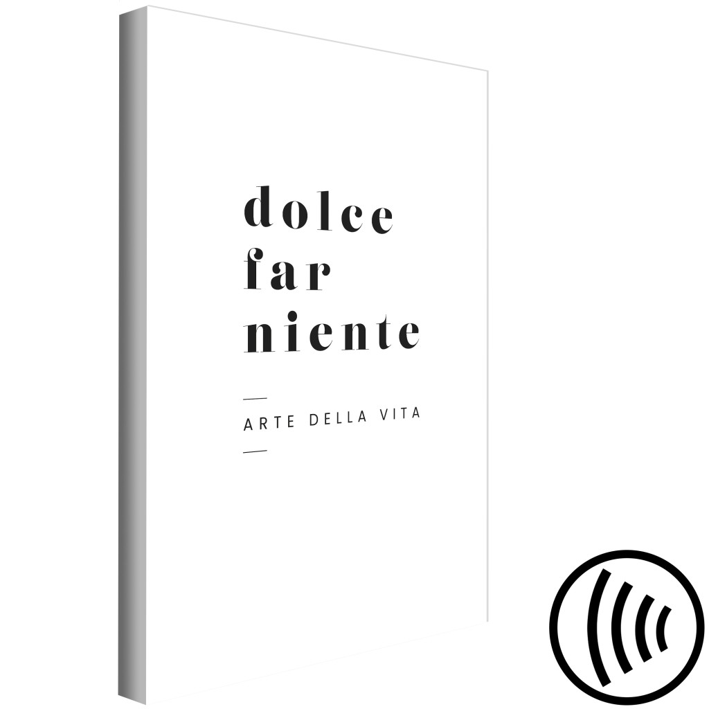 Schilderij  Met Inscripties: Dolee Far Niente Quote - Italiaanse Letters Op Witte Achtergrond
