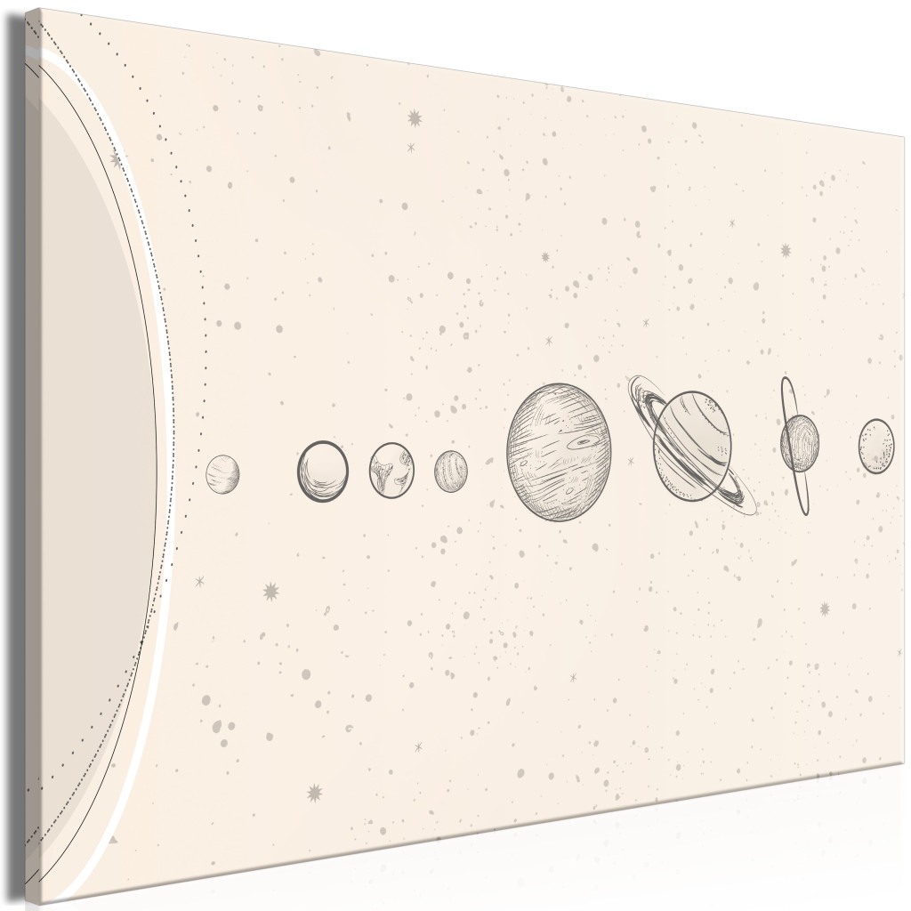 Schilderij Solar System - Delicate Minimalistic Lineart Style Planets