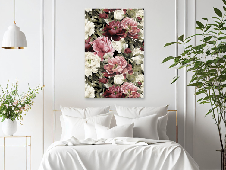 Obraz Piwonie - motyw kwiatowy malowany akwarelą w ciepłych kolorach 149831 additionalImage 3