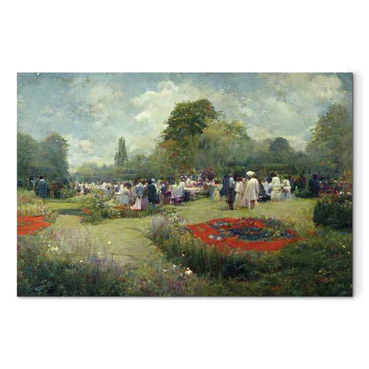 Cuadro en lienzo Meeting in the Garden - An Ai-Generated Landscape in the Style of Monet