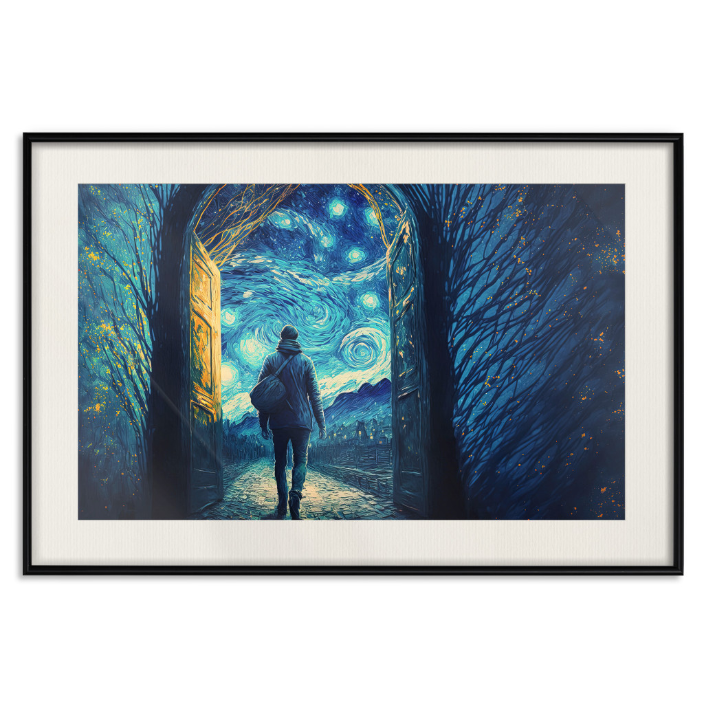 Plakat: Brama Do Nocnego świata - Abstrakcja Inspirowana Twórczością Van Gogha