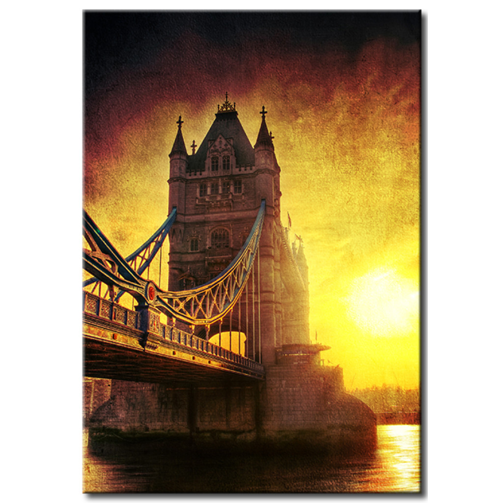 Schilderij  Londen: Londen: Tower Bridge In De Schemering