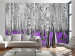 Wall Mural Purple Asylum - Landscape with Forest of Tall Trees and a Colourful Accent 60531