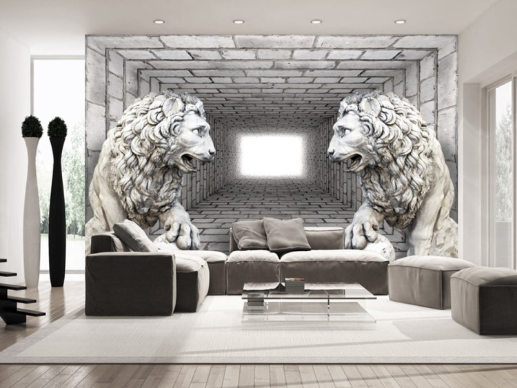 Wall Mural Stone Lions 61731