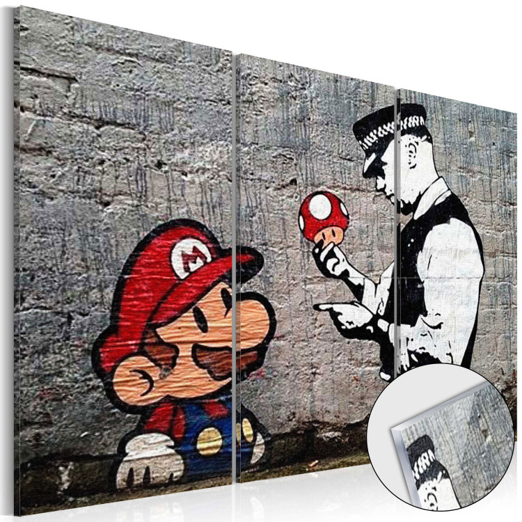 Obraz na szkle Super Mario Mushroom Cop by Banksy [Glass] 94331