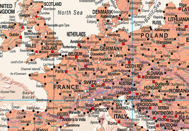 Tablero decorativo en corcho World Map: Orange World [Cork Map] 98031 additionalImage 5