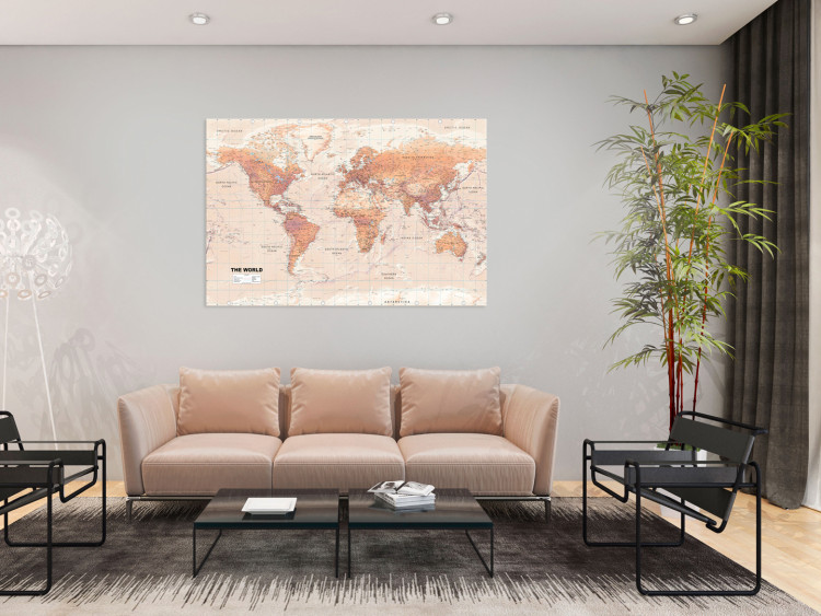 Tablero decorativo en corcho World Map: Orange World [Cork Map] 98031 additionalImage 4