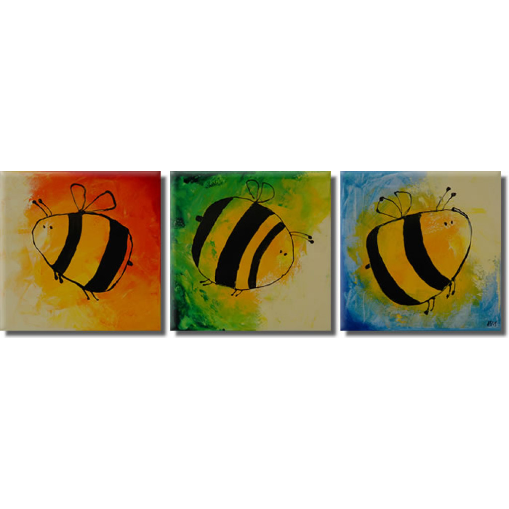 Schilderij  Voor Kinderen: Drie Kleine Bijen
