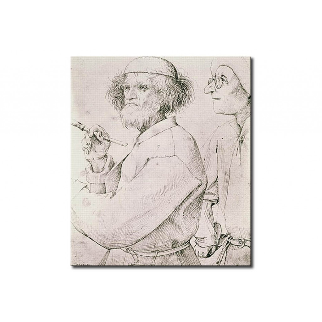 Schilderij  Pieter Bruegel The Elder: The Painter And The Art Lover (engraving)