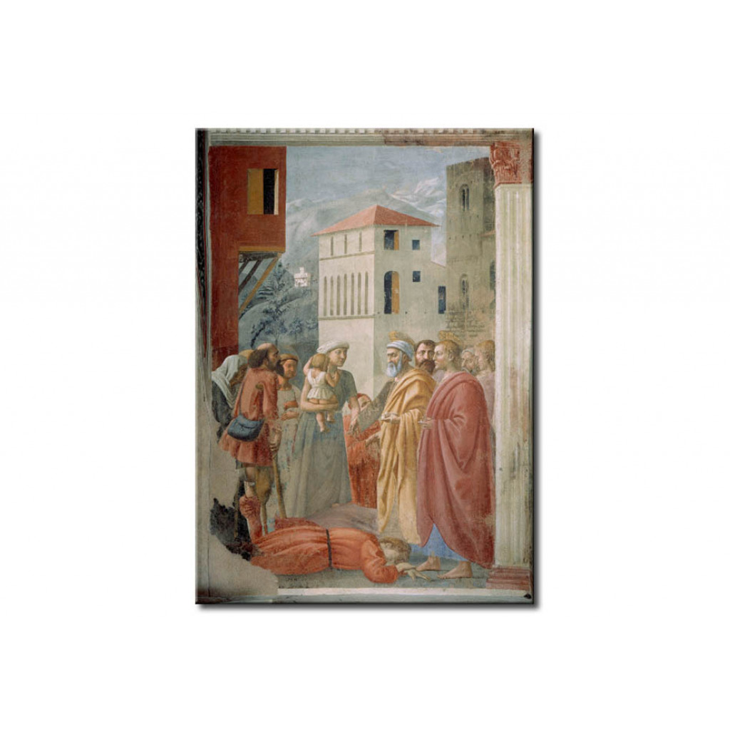 Schilderij  Masaccio: St.Peter Shares Out Alms And The Death Of Ananias