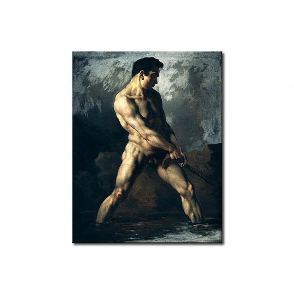 Schilderij  Théodore Géricault: Study Of A Male Nude