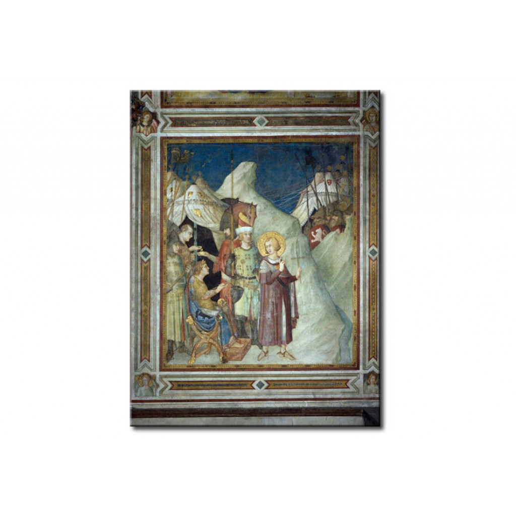 Schilderij  Simone Martini: St. Martin Of Tours Renounces From The Military Service