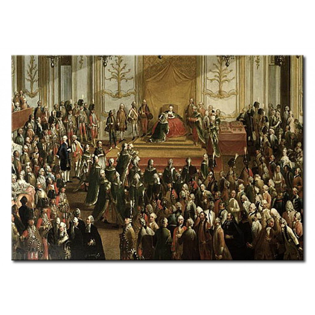 Schilderij  Martin Van Meytens: Maria Theresa At The Investiture Of The Order Of St. Stephen