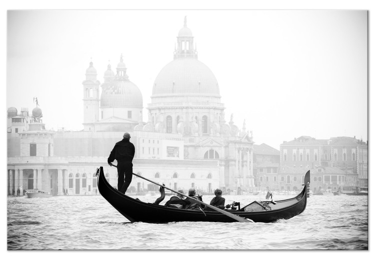 Quadro em tela Encontro com Veneza (1 peça) - Barco com Arquitetura Italiana ao Fundo