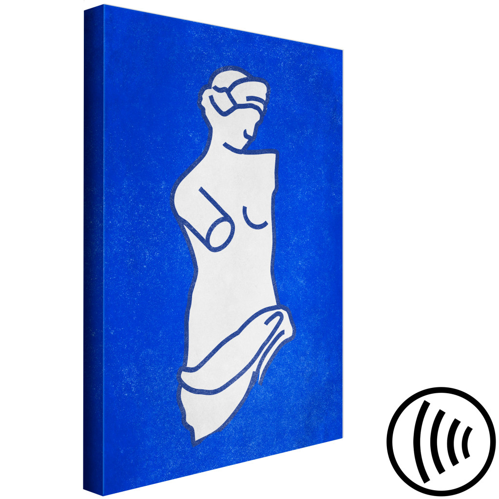 Pintura Figura De Vénus - Gráfico Baseado Na Escultura De Vénus, Fundo Azul