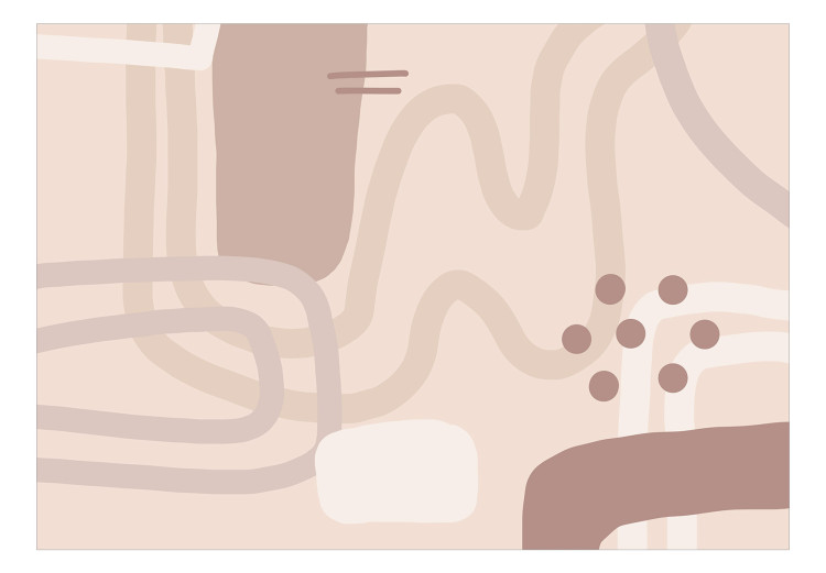 Carta da parati moderna Forme astratte - sfondo minimale con disegni in toni beige 142541 additionalImage 1