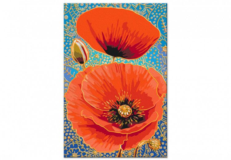 Paint by number Red Poppies - Meadow Flowers on a Turquoise Decorative Background 144141 additionalImage 7