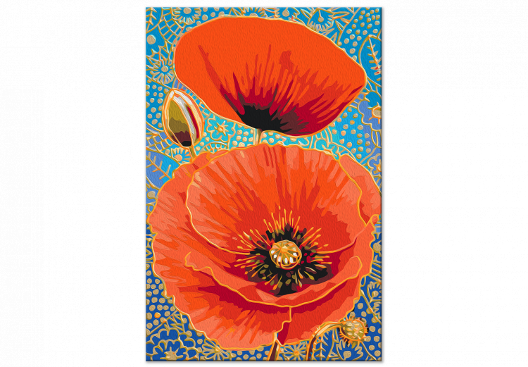 Paint by number Red Poppies - Meadow Flowers on a Turquoise Decorative Background 144141 additionalImage 5