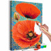 Paint by number Red Poppies - Meadow Flowers on a Turquoise Decorative Background 144141 additionalThumb 3