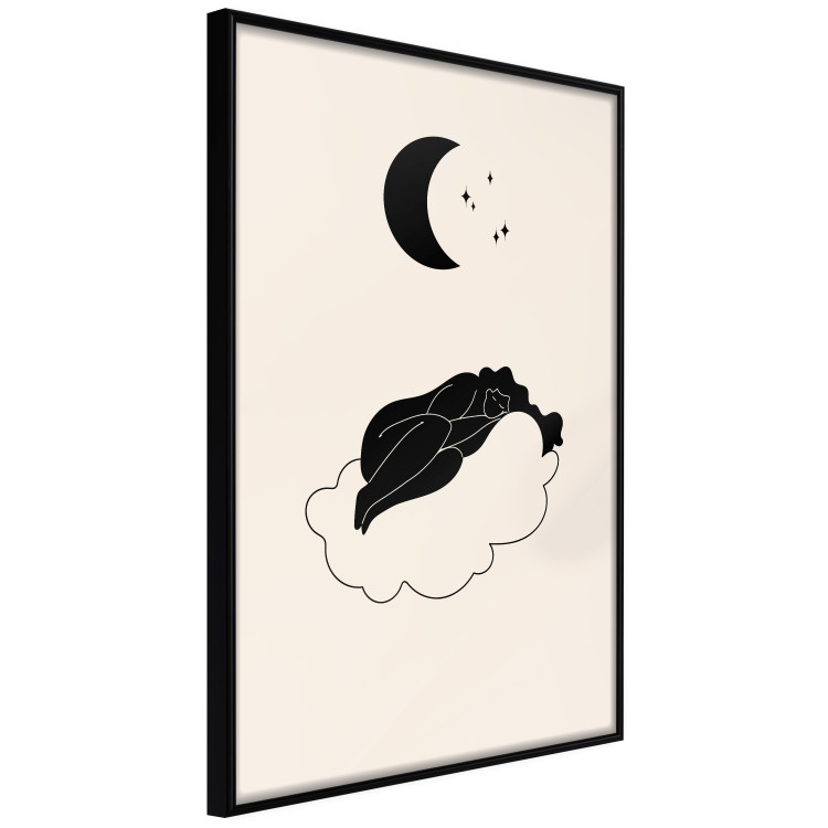 Plakat W obłokach - dziewczyna śpiąca na chmurze w świetle gwiazd i księżyca 146141 additionalImage 6