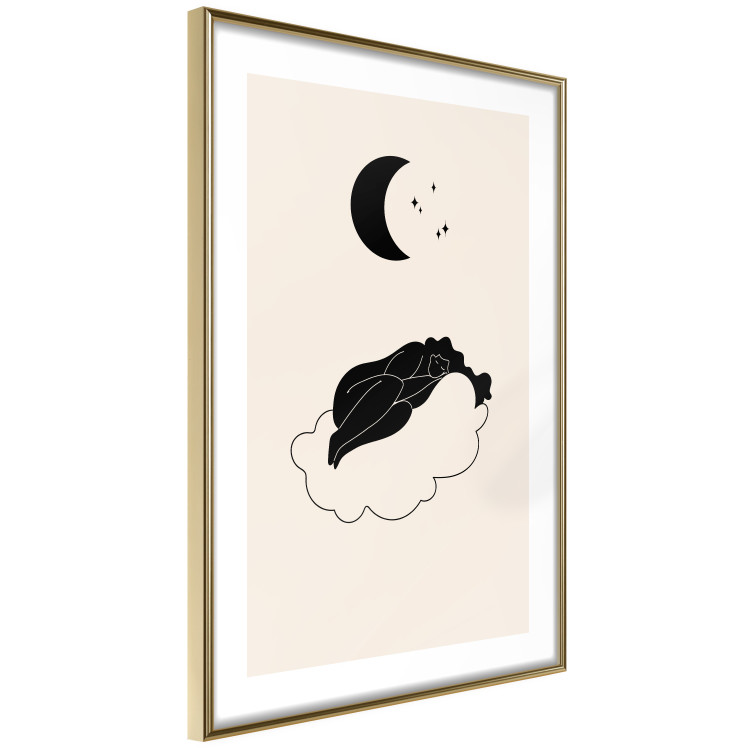 Plakat W obłokach - dziewczyna śpiąca na chmurze w świetle gwiazd i księżyca 146141 additionalImage 5