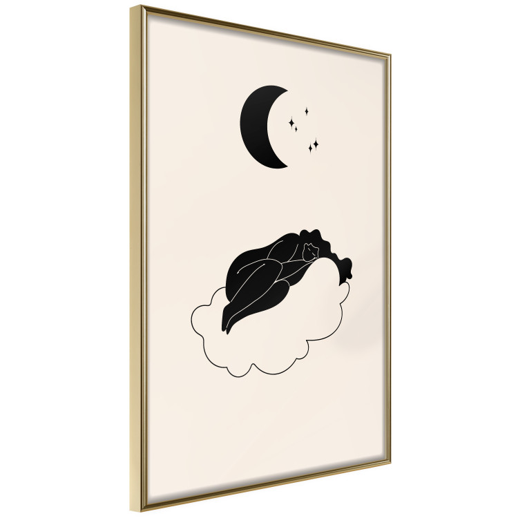 Plakat W obłokach - dziewczyna śpiąca na chmurze w świetle gwiazd i księżyca 146141 additionalImage 7