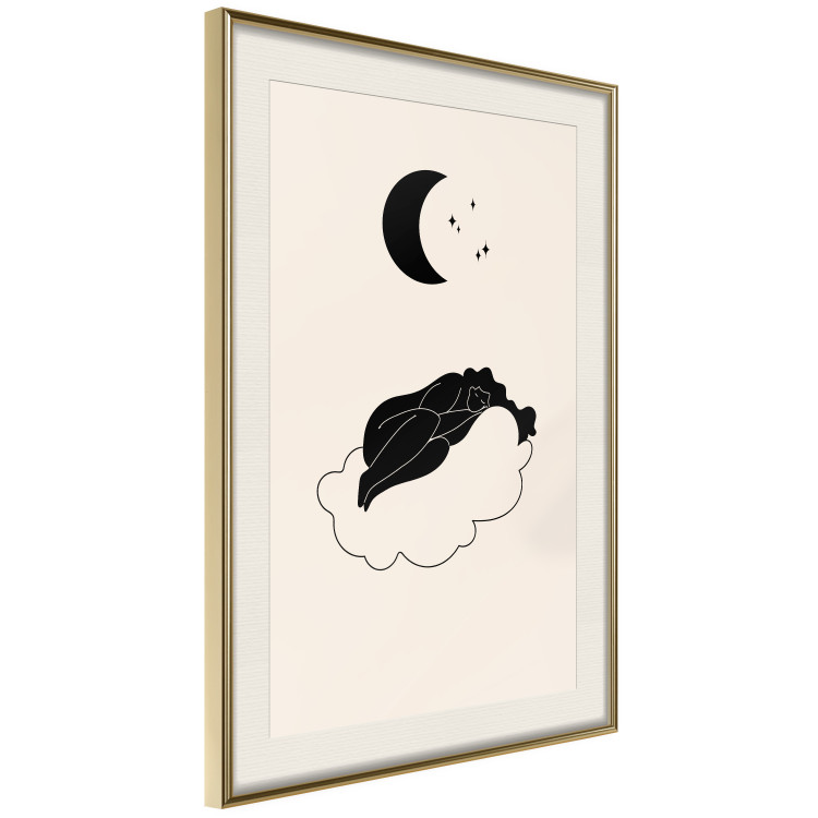 Plakat W obłokach - dziewczyna śpiąca na chmurze w świetle gwiazd i księżyca 146141 additionalImage 13