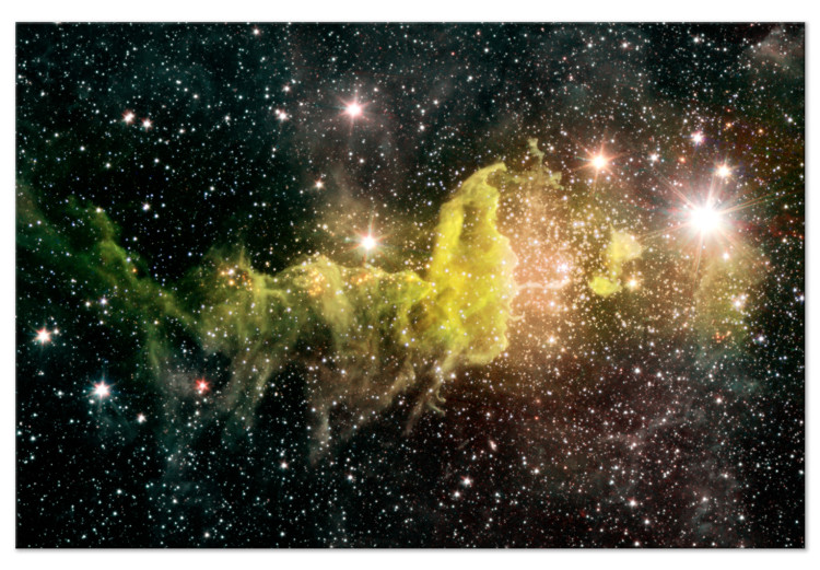 Acrylic Print Green Nebula - Dazzling Stars in Outer Space 146441 additionalImage 2