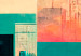 Obraz Abstrakcja geometryczna - kolorowa kompozycja z miejskim motywem 149841 additionalThumb 4