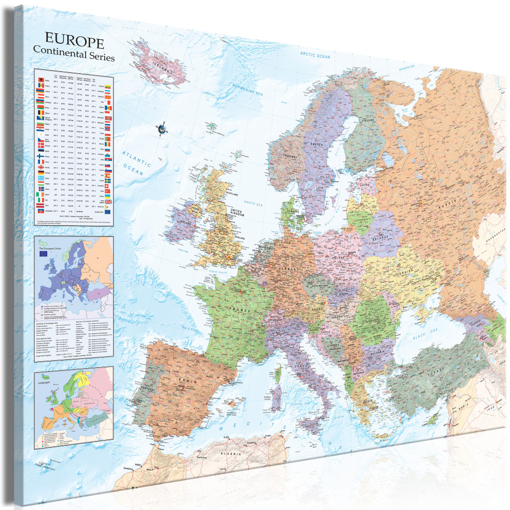 Duży Obraz XXL Kolorowa Mapa Europy [Large Format]