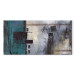 Cuadro Con turquesa (1 pieza) - composición abstracta en tonos grises 46641