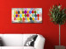 Tavla Färgparad (1 del) - färgglad abstraktion med mönster i löv 47041 additionalThumb 3