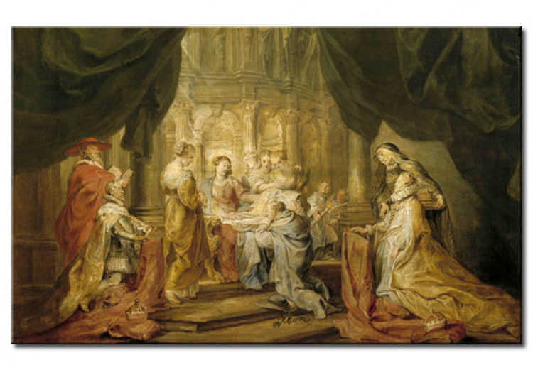Tableau sur toile Saint Ildefonse recevant la chasuble des mains de la Vierge  50741