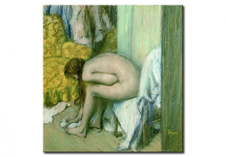Kunstkopie Nach dem Bad; eine Frau trocknet ihren linken Fuß 51441