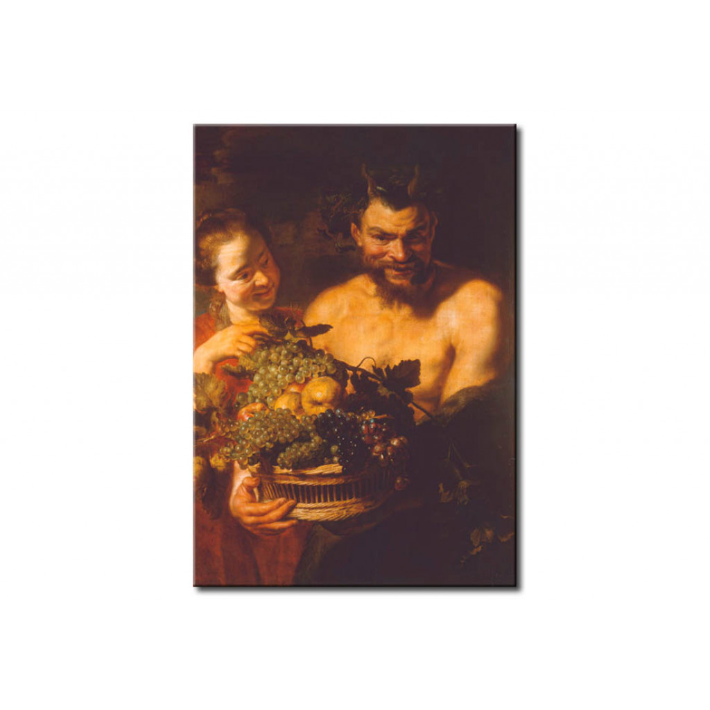 Schilderij  Peter Paul Rubens: Nymph And Satyr