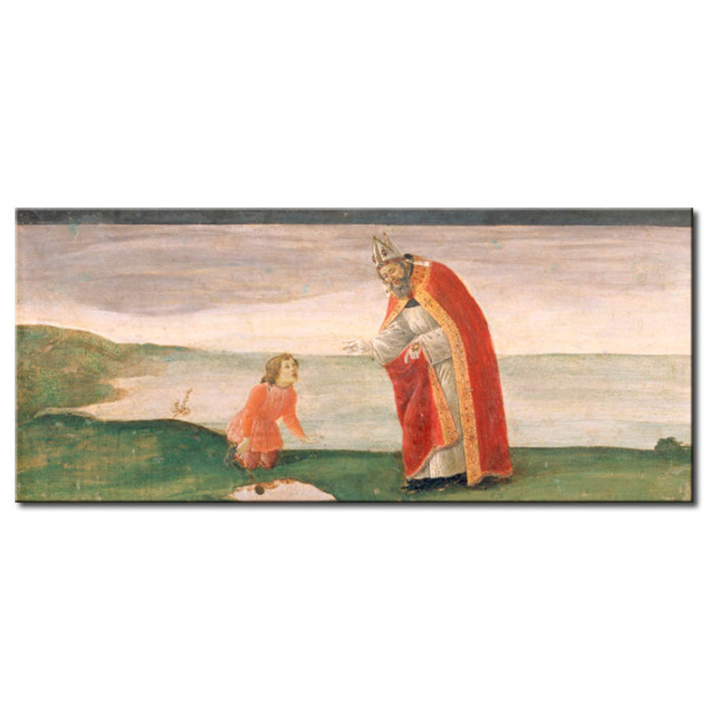 Schilderij  Sandro Botticelli: Saint Augustinus And The Boy On The Beach