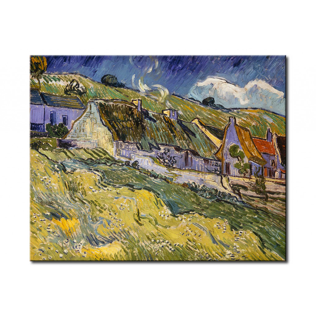 Schilderij  Vincent Van Gogh: Thatched Cottages