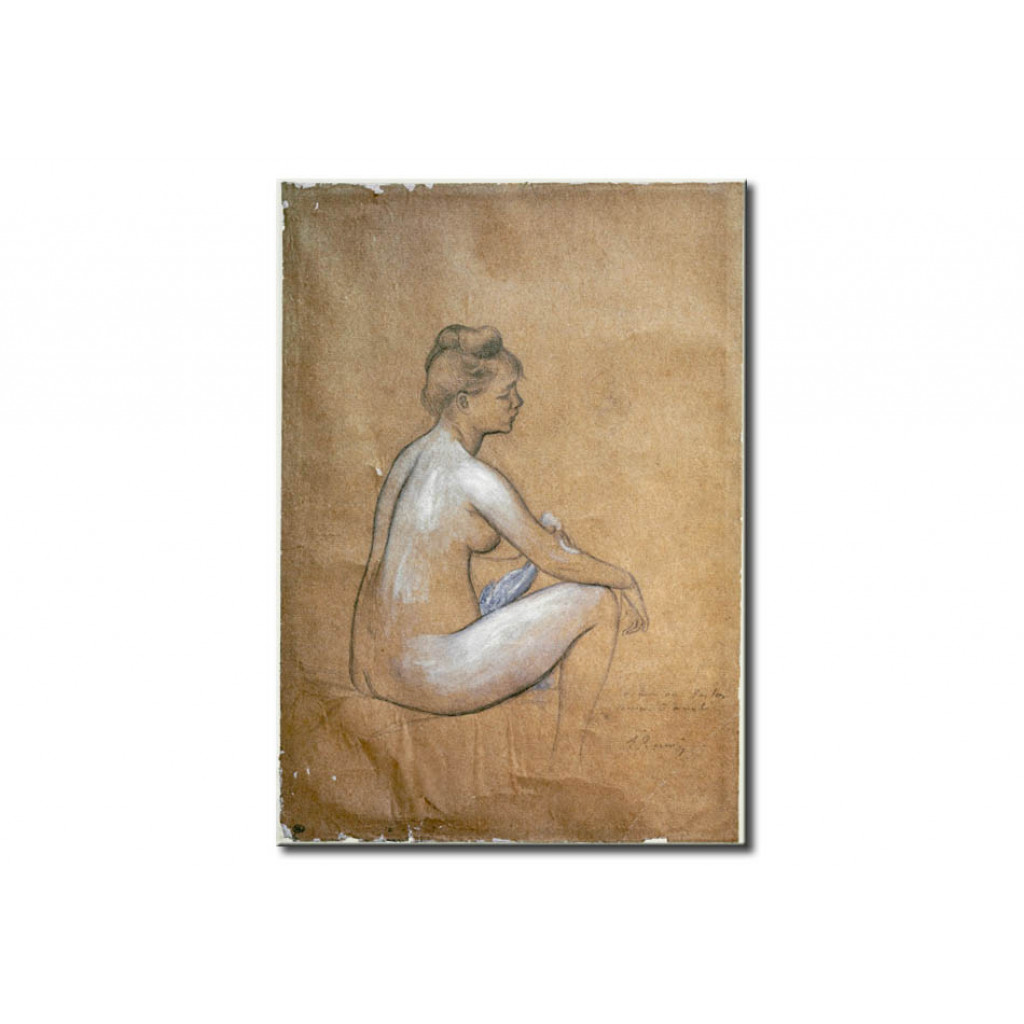 Schilderij  Pierre-Auguste Renoir: Seated Woman Bathing