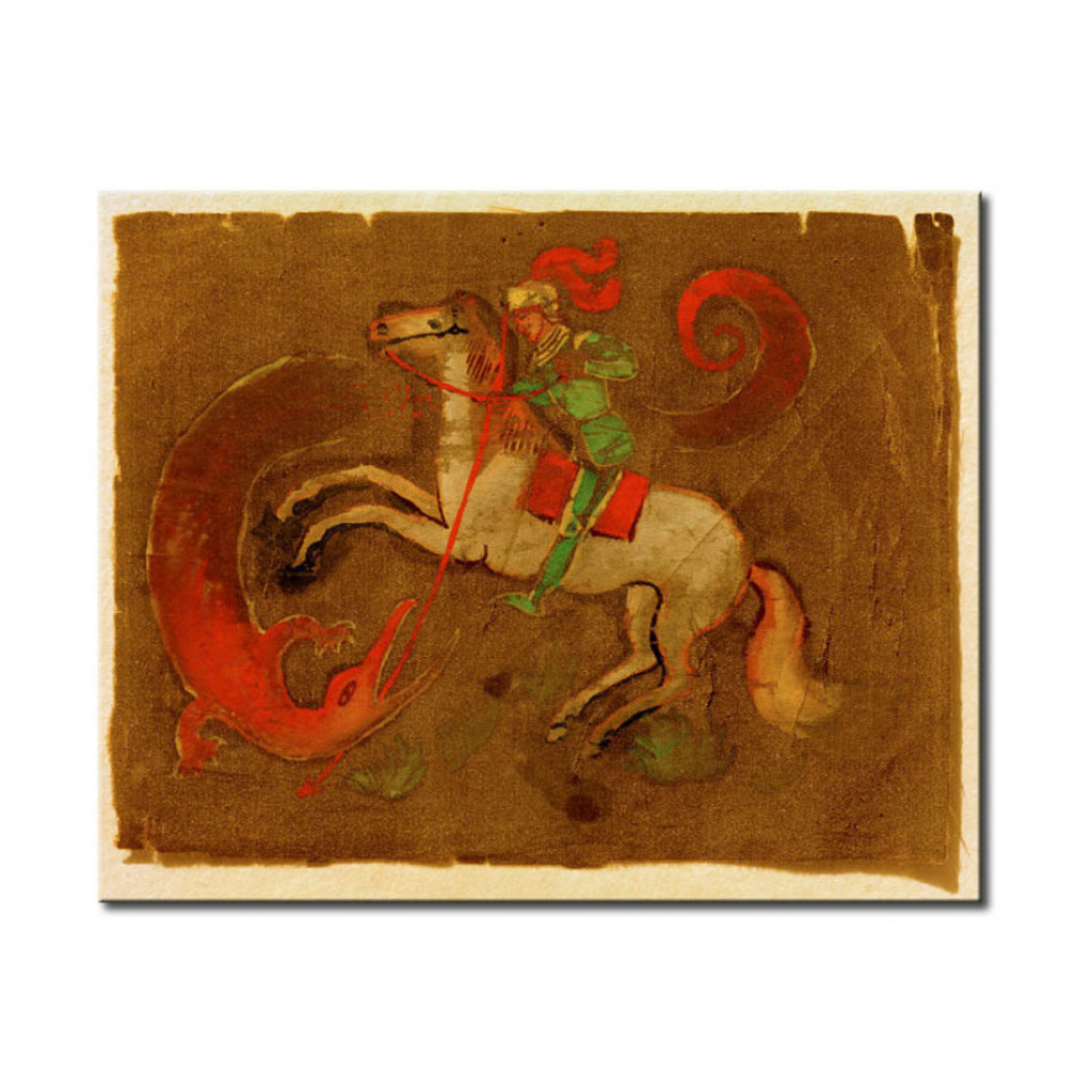 Schilderij  August Macke: Knight George And Dragon