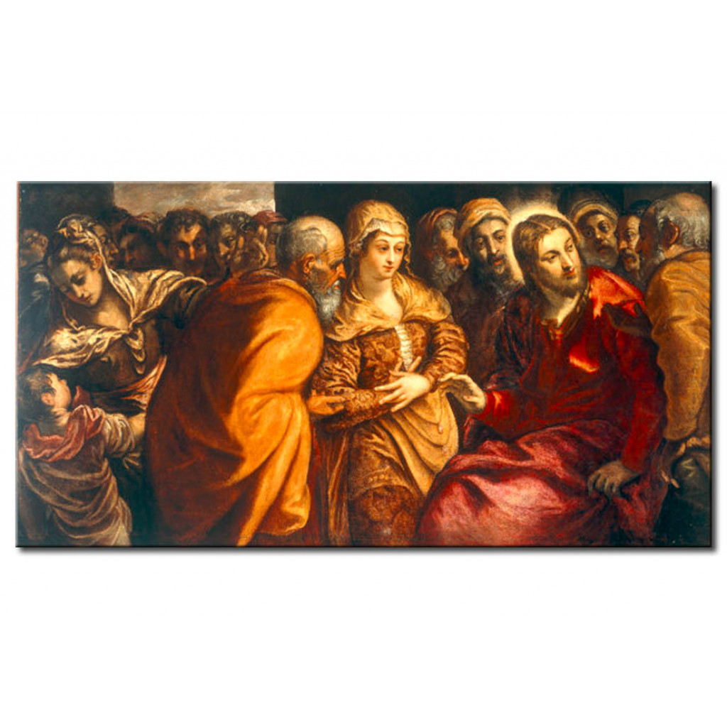 Schilderij  Tintoretto: Christ And The Adulteress