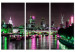Canvas Night Thames - panorama of lit London with the cathedral and bridge 123651
