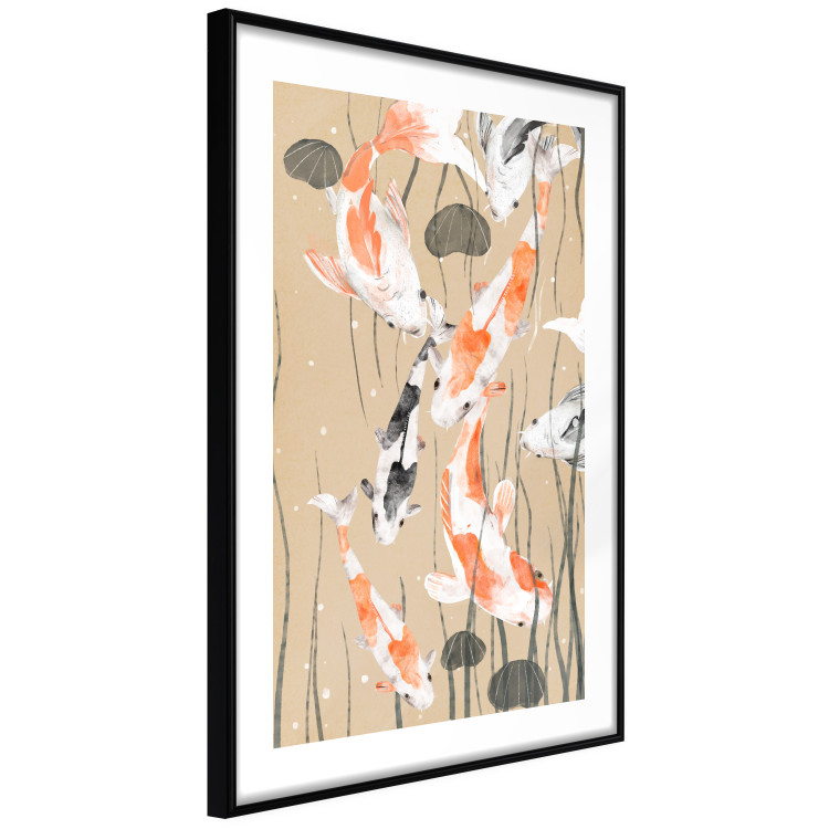 Plakat Karpie koi - pływające malowane japońskie karpie wśród wodorostów 145151 additionalImage 11